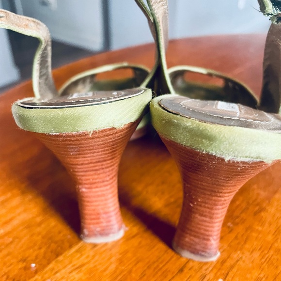 Via Spiga Olive Green Slingback Heels Formal Occasion‎ Party Shoes - Picture 3 of 7